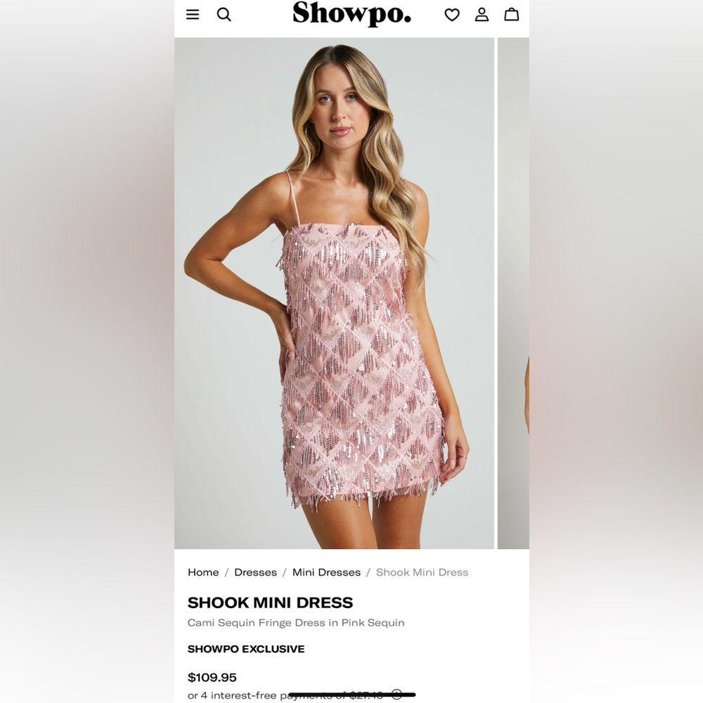 Showpo Glittering Pink Dress